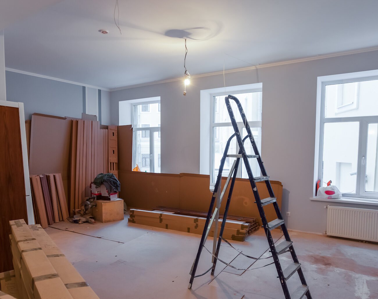 Interior of apartment during on the renovation and construction